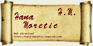 Hana Moretić vizit kartica